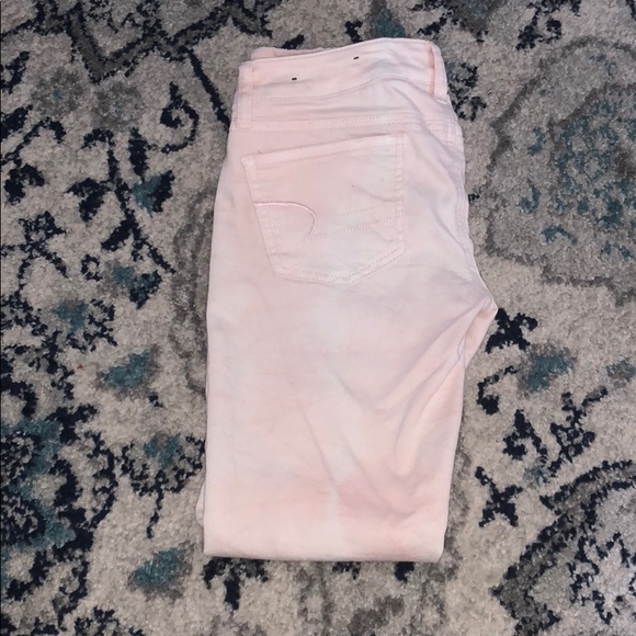 New American Eagle Pink Distressed Jeans - Picture 2 of 2